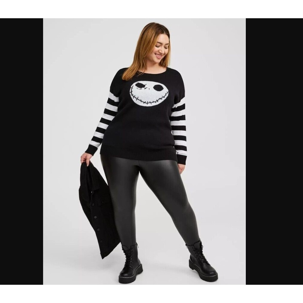 Torrid Jack Skellington Sweater 2X 18 20 Disney Nightmare Before Christmas Goth - Picture 5 of 7